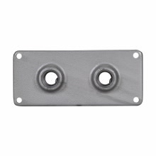 Eaton Crouse-Hinds series RS/RSM conduit hub plate, 8-1/2" x 4", Feraloy iron alloy, 2 hubs, 1" trade size