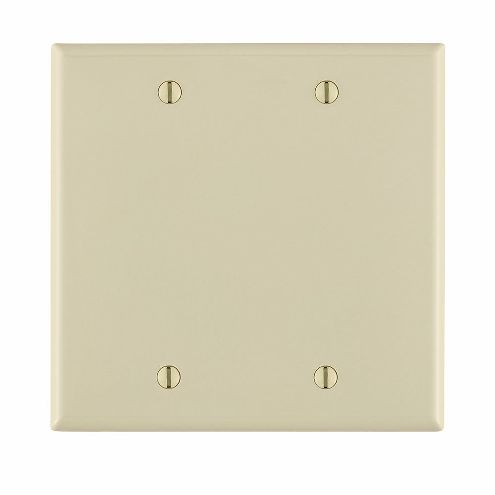 2-Gang No Device Blank Wallplate, Box Mounted, Light Almond