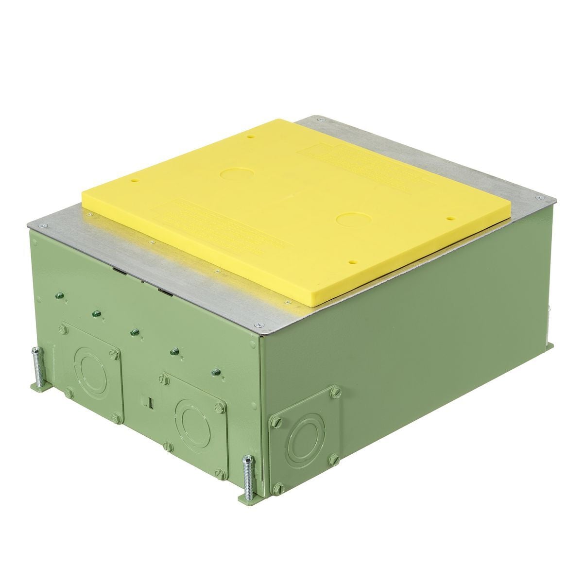 SystemOne ETERNAL Series Concrete Floorboxes, Galvanized Stamped Steel Box, Recessed, 4/5-Gang CFB E-Series Box for Rectangular Covers, 5.59" Minimum Depth of Pour, Corrosion Resistant Paint