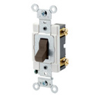 20 Amp, 120/277 Volt, Toggle Single-Pole AC Quiet Switch, Commercial Spec Grade, Grounding, Back & Side Wired, - White