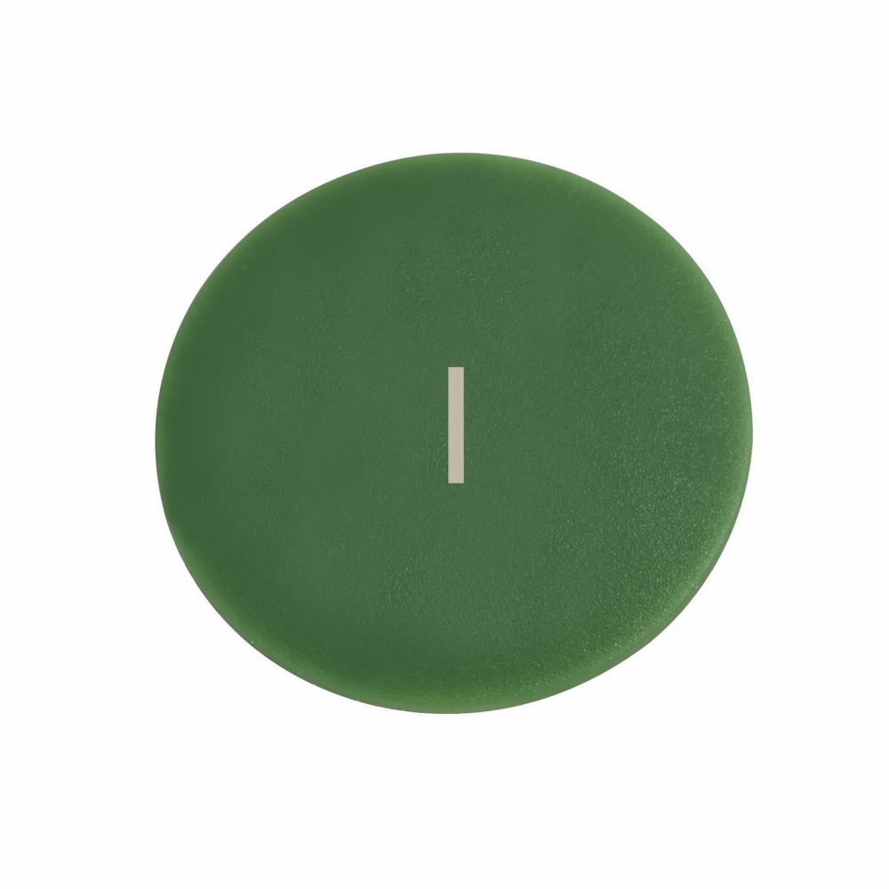Eaton M22 pushbutton button plate, M22 Button Plate, 22.5 mm, Flush, Non-illuminated, Button: Green, Inscription: I/ X1, IP67, IP69K, NEMA 4X, 21