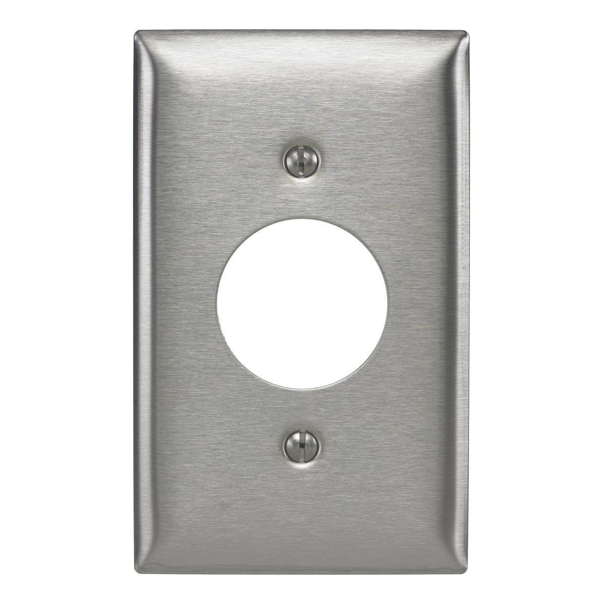 Twist-Lock Devices, Wallplates, 1-Gang, Accessories for 15 Amp  2 and 3 Wire Devices, Stainless steel 302/304, .035 in. (0.9), horizontal brushed finish.