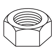 Eaton B-Line series hex nut, 0.75" H x 0.65" L x 0.5620" W, Steel, Electro-plated