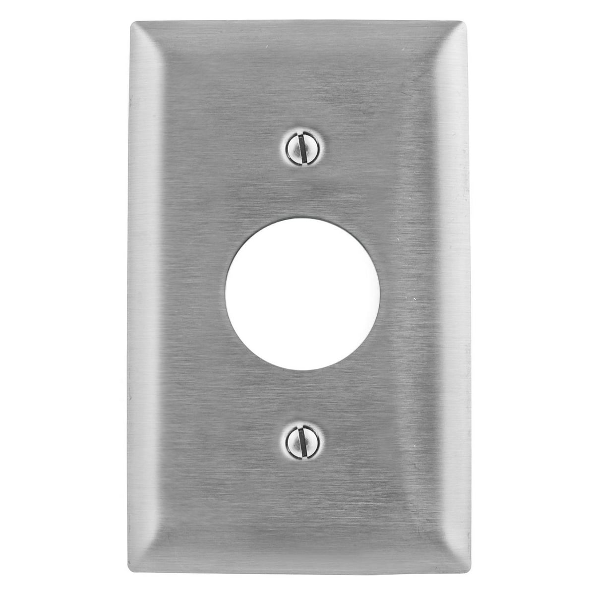 Wallplates and Boxes, Metallic Plates, 1- Gang, 1) 1.40" Opening, Jumbo, Stainless Steel
