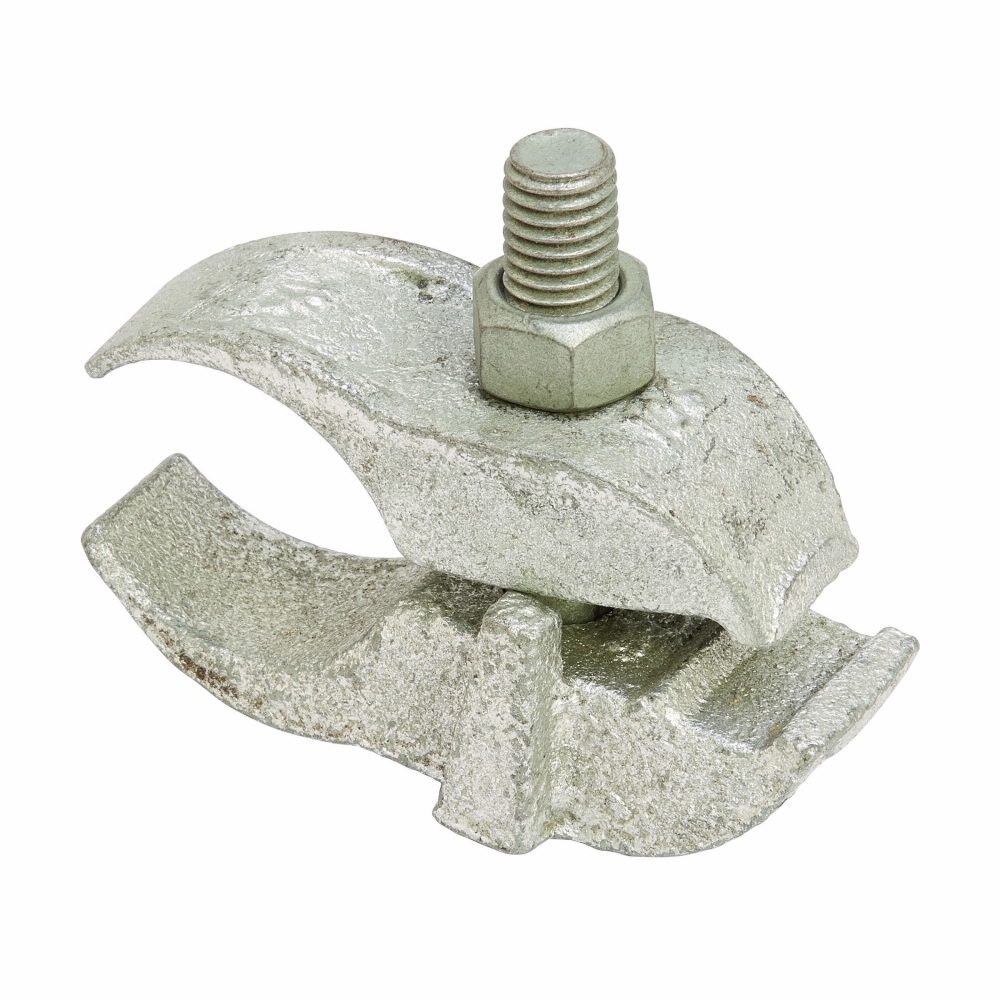 Eaton B-Line series pipe clamp, 0.75" H x 0.75" D, Malleable iron, Parallel pipe clamp