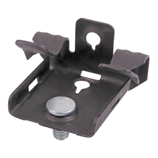 Clip, Hammer-On Flange, Flange Thickness 5/16 Inch - 1/2 Inch, Threaded Opening 1/4 - 20, Steel, with Stud