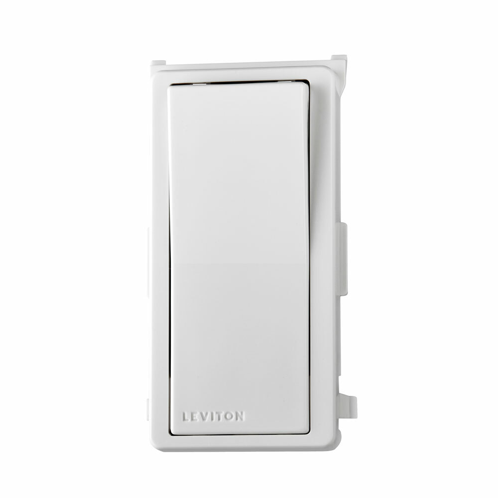 Decora Digital Switch Color Conversion Kit. Snap-on White Frame With Rocker No Locator Light- White