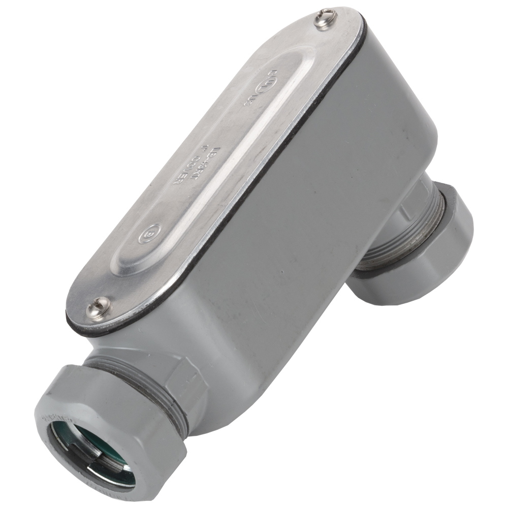 EMT Conduit Body With Integral Raintight Connector, Type LB, Set Screw, Aluminum, Size 1 Inch