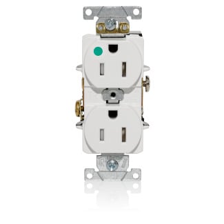 Duplex Receptacle, Tamper-resistant, Hospital Grade, 2-Pole 3-Wire Grounding, NEMA 5-15R, 15A-125V, Flat Face, Back And Side Wired, White. 1-piece Ground-Contractor Pack