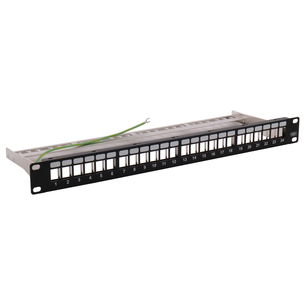 Patch Panel, Jack, Unloaded, 24-Port, Shielded, 19" W X 1.75" H