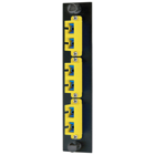 Fiber Optic Panel Adapter, 6-Fiber, 3) SC Duplex, Zircon Sleeves, Yellow