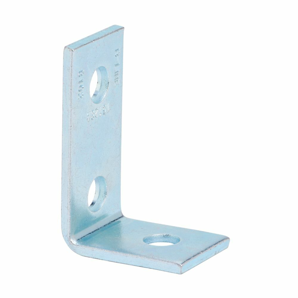 Eaton B-Line series corner angle, 2.25" H x 3.5" L x 1.62" W, Steel, Hot-dipped galv, Three hole corner angle, 90 deg