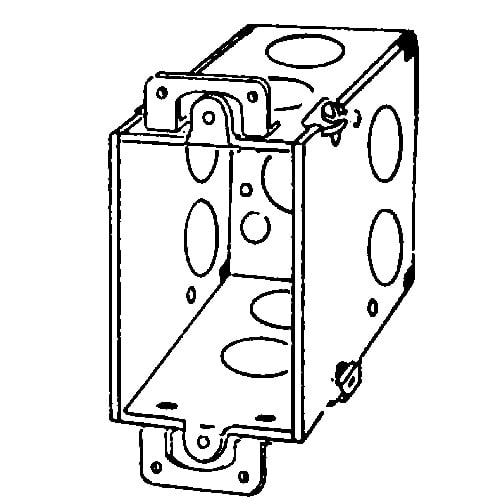 Features:Gangable, With 1/2 IN Conduit Knockout, Standard:UL E18095, Number Of Outlet:9, Material:Steel, Size:2 X 3.5 X 3IN, Cubic Capacity:18CI