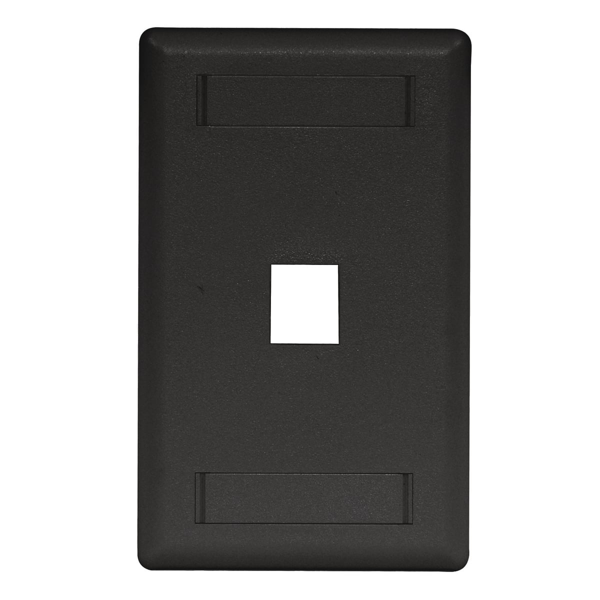 Phone/Data/Multimedia Faceplate, Face Plate, Rear-Loading, 1-Port, Single-Gang, Black