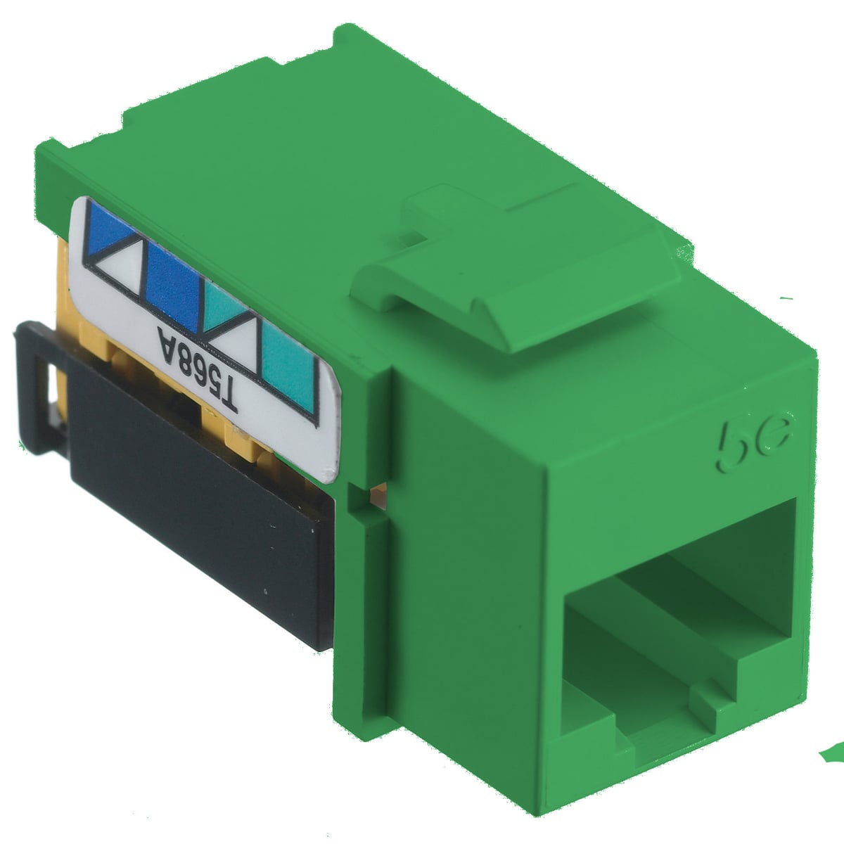 Jacks, Cat 5e, 8-Position, Universal A/B Wired, Green, 25 Pack