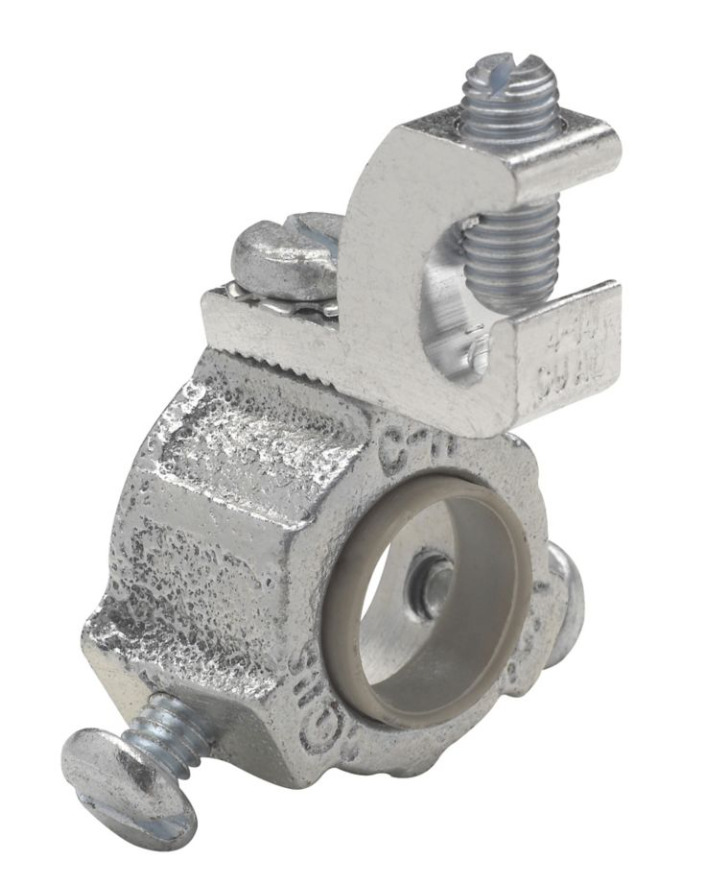 GLS9 Grounding Setscrew Threadless Throat Conduit Bushing, 3/0 to 6 AWG AC Cable, 3-1/2 in Trade, Malleable Iron
