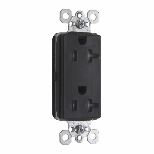 PlugTail Tamper-Resistant Decorator Spec Grade Duplex Receptacle, 20amp 125volt, Brown