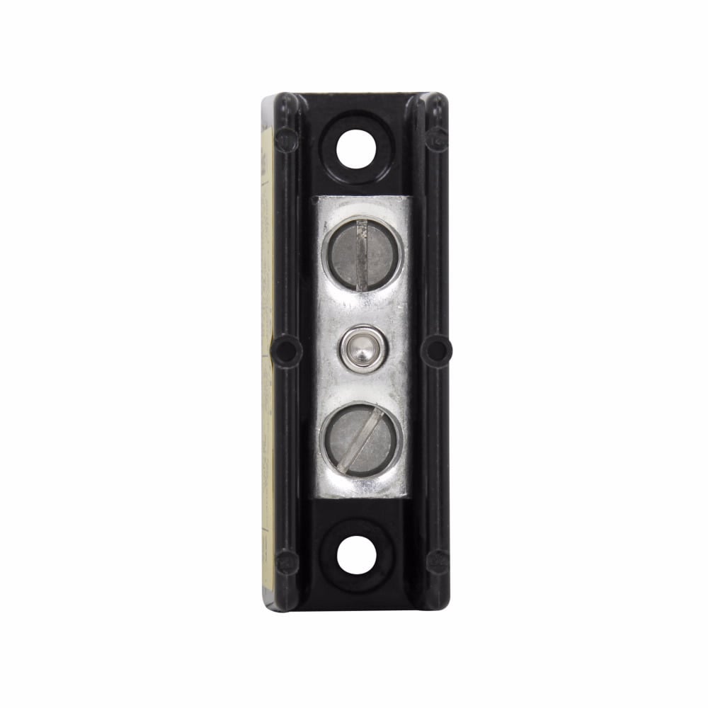 Eaton Bussmann series power splicer block, 600 Vac, 600 Vdc, 150A, Power splicer block, Single-pole, Splicer, SCCR: 10 kA, Black, Molded Thermoplastic Base, Tin-plated aluminum connector