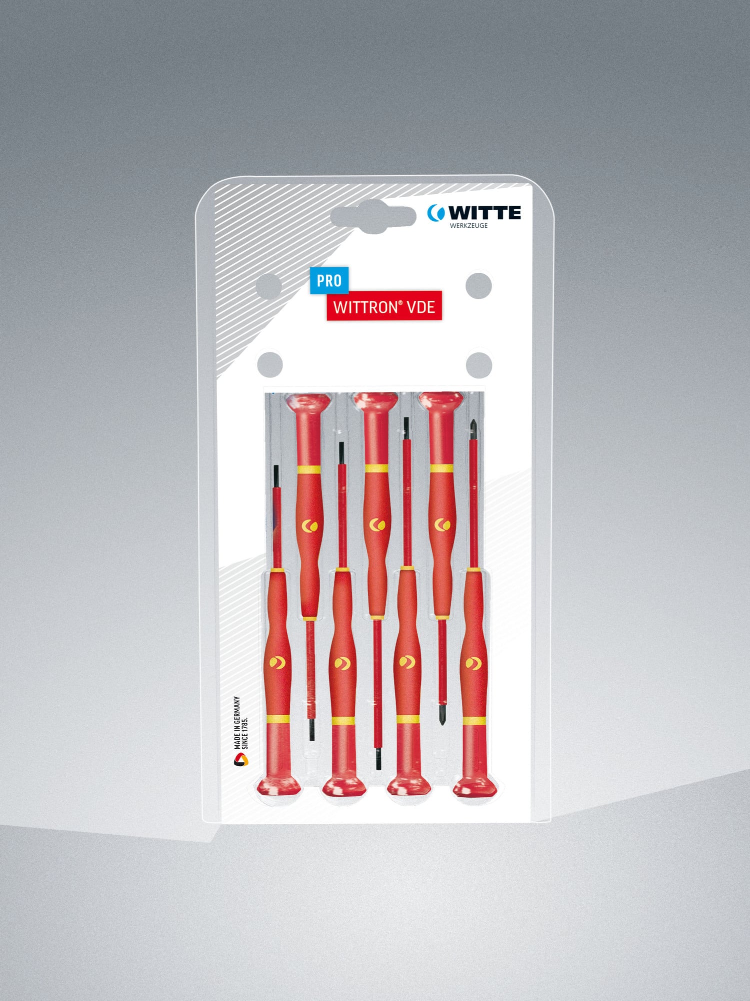 WITTRON 7 Pc Set-1000V Insulated: 4 Slotted, 2 Phillips in Clamshell