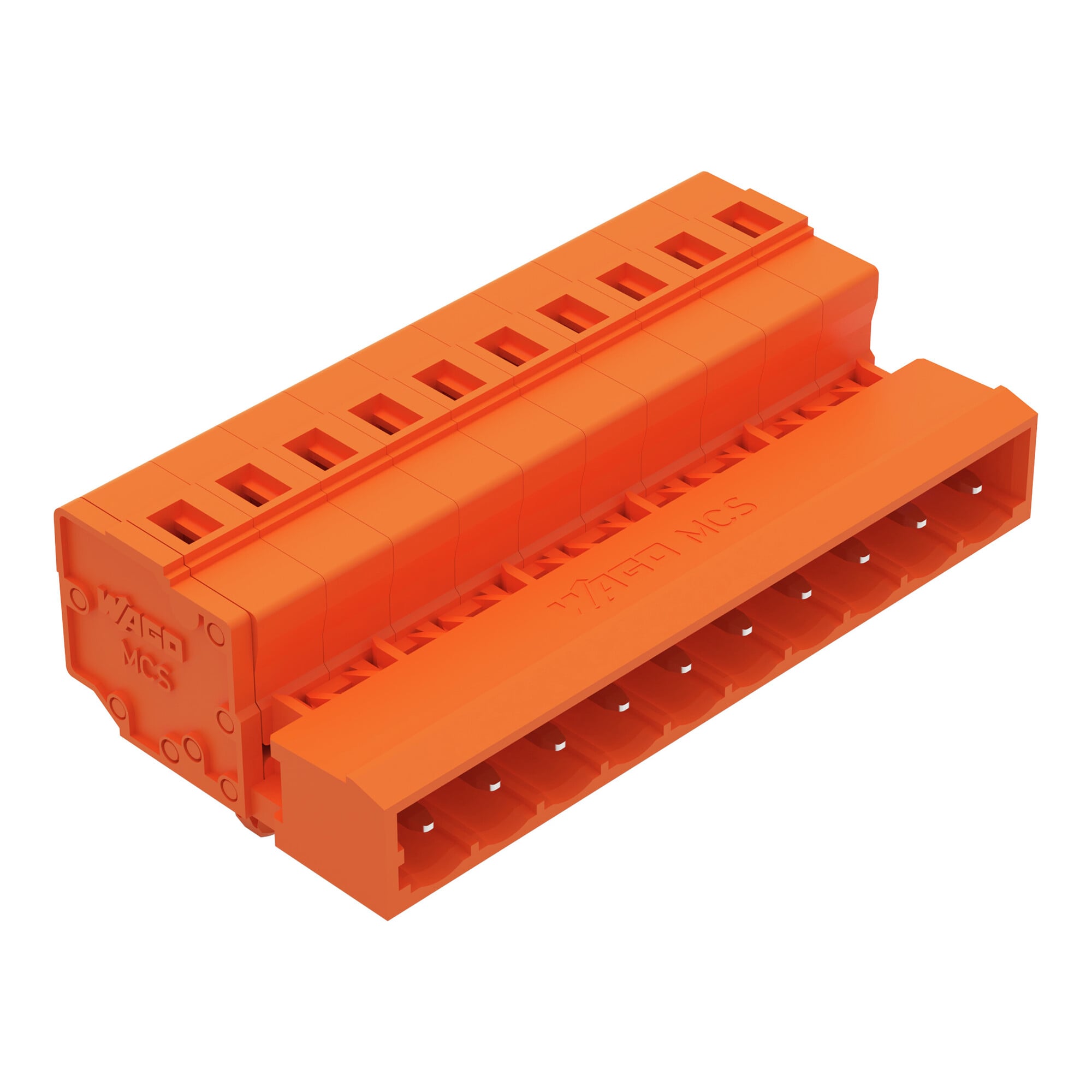 1-conductor male connector; CAGE CLAMP; 2.5 mm; Pin spacing 5.08 mm; 10-pole; DIN-35 rail/panel mounting; Snap-in mounting feet; 2,50 mm; orange