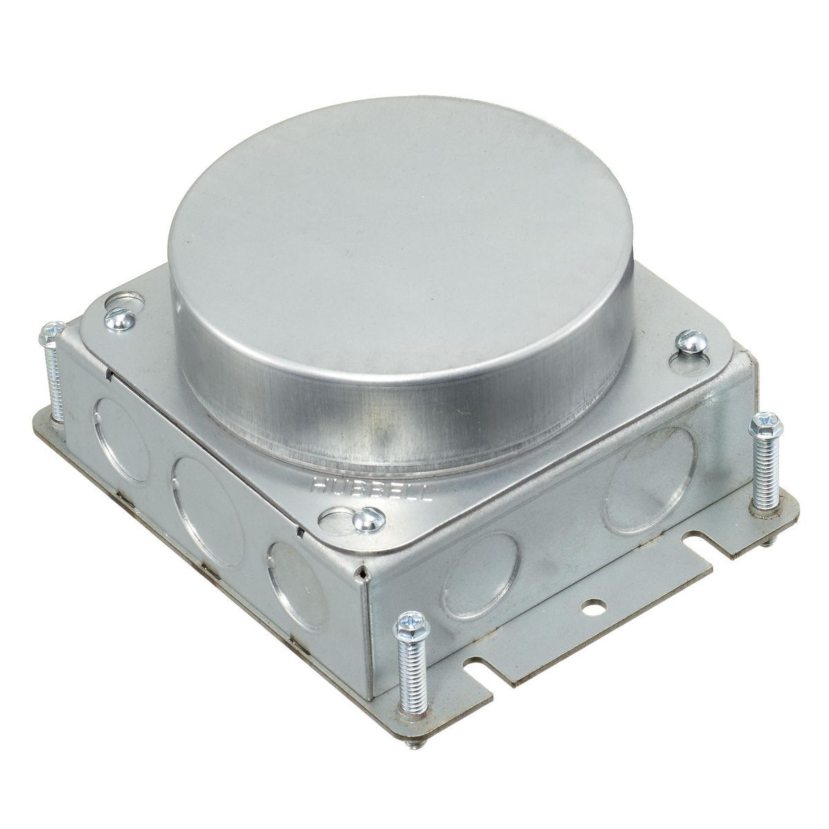Flush Concrete Floorboxes Series, Shallow Stamped Steel Box, Round, 1-Gang, 3.00" Minimum Depth of Pour
