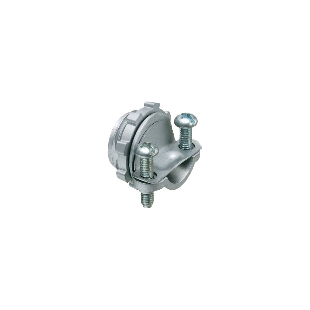 NM cable connector zinc die-cast. 2 screw clamp type. Handles combinations of NM cable from #14 to #10. Up to 3 NM cables at one time.