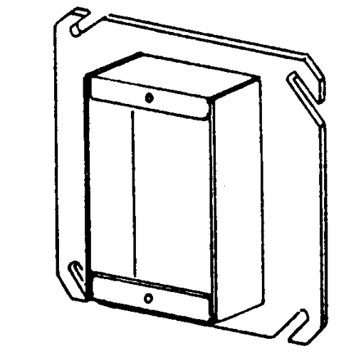 Features:Configuration Single Device, Standard:UL E18095, Material:Steel, Shape:Square, Size:4 X 4 X 2IN, Cubic Capacity:14.8CI