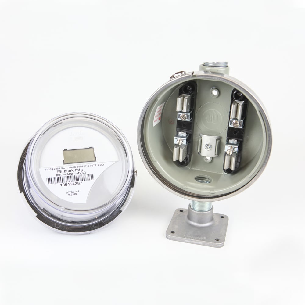 K4800-D Single Position Meter Socket, 200 Amp, 1 Phase, Ringed, No Bypass, 4 Term, UG, 600V