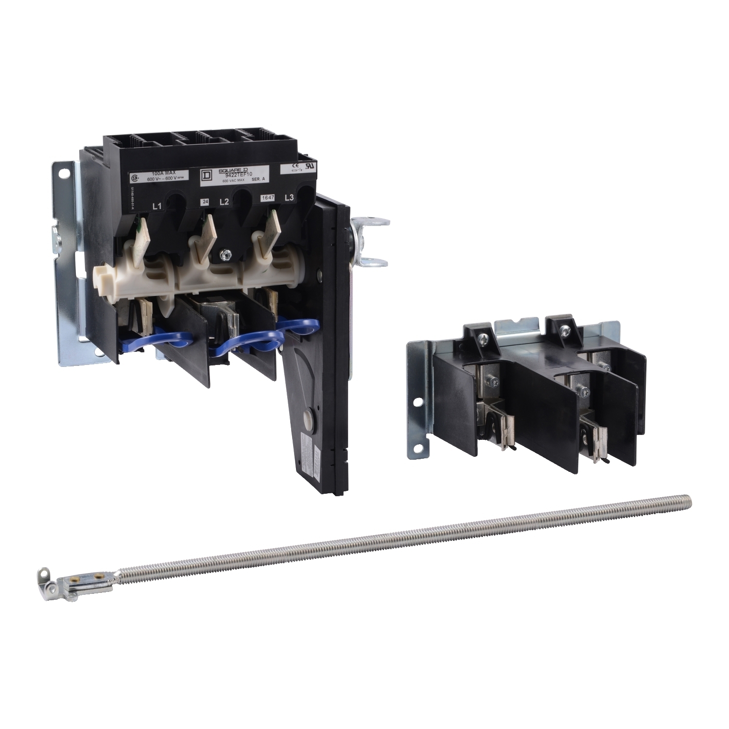 Operating mechanism, flange mounted, variable depth, 100A, 600V, no fuse, cable operated switch mechanism