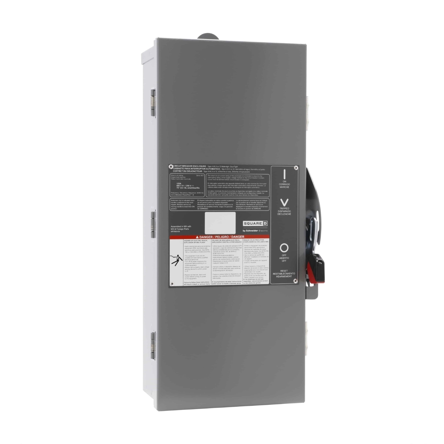 B125A PowerPact B-Frame Circuit Breaker Enclosure, Nema 12