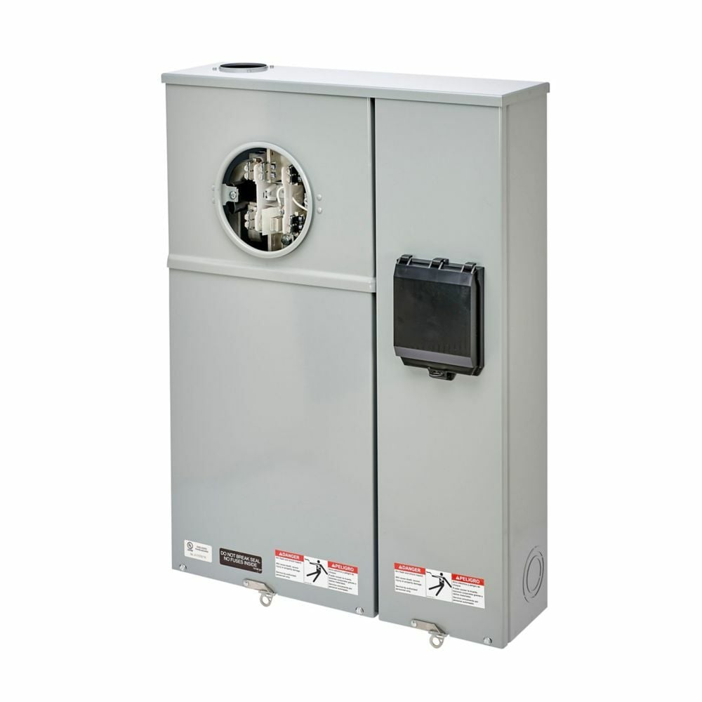 U227 MTBH Meter Breakers, 200 Amp, Test Block Ringed, 3R, ANSI 61 Gray Painted, #6-250 MCM, #6-250 MCM, Galvanized Steel, Side, 4 Jaw, 1 Pole, 1 Position, 3 Phase, 4 Wire, OH, UG