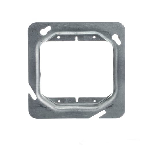 Two Gang Device Cover, 7.5 Cubic Inches, 4-11/16 Inch x 5/8 Inch Raised, Pre-Galvanized Steel