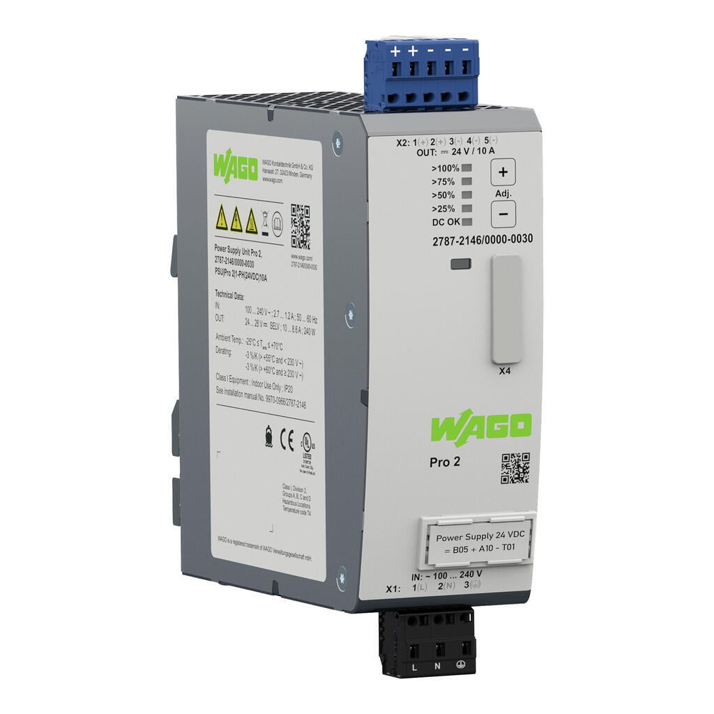 2787-2146/000-030 1-Phase, 264 V Input, 24 V DC Output, DIN Rail Mount