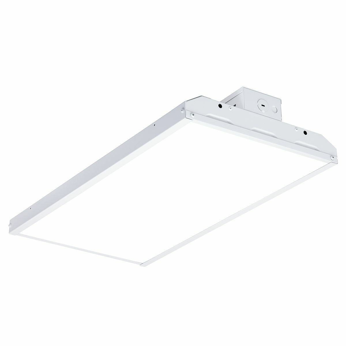 CHB LED High Bay, Size Type: 2 ft, N/A, 80+ CRI, Light Output: 11,380 lm, Lumen Output Category: Low Extra High Lumen, Driver type: 0-10V dimming, Lens Type: Frosted acrylic lens, 87.7 W, 120-277 V, Options: Fluorescent Replacement: 4-lamp HLT8, 2-lamp T5HO.