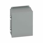 Eaton B-Line series JIC panel enclosure, 8" height, 3.5" length, 6" width, NEMA 12, Hinged cover, 12CHQRC enclosure, Wall mount, Small single door, External mounting feet, Carbon steel, Seamless poured in-place gasket