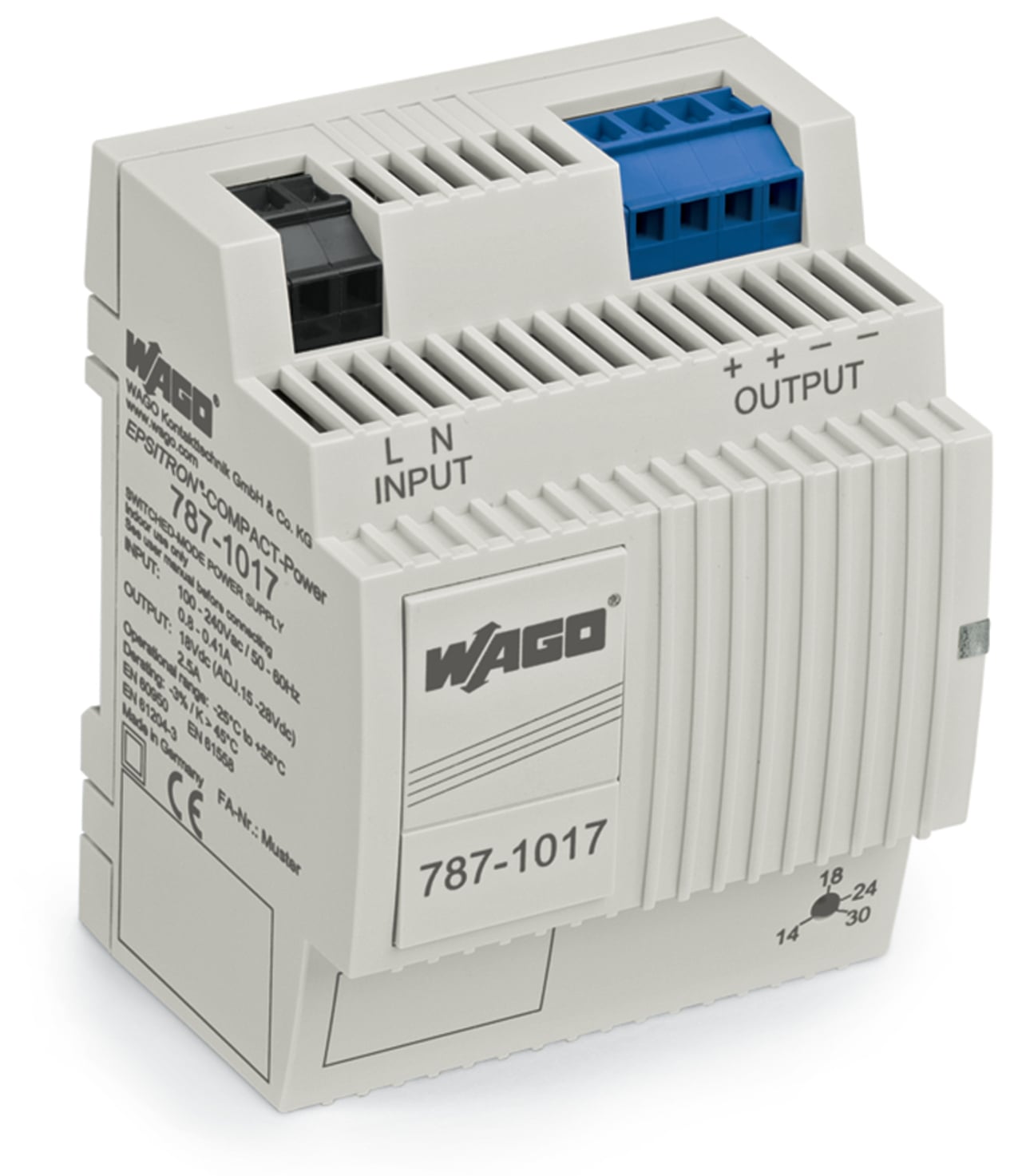 Switched-mode power supply; Compact; 1-phase; 18 VDC output voltage; 2.5 A output current