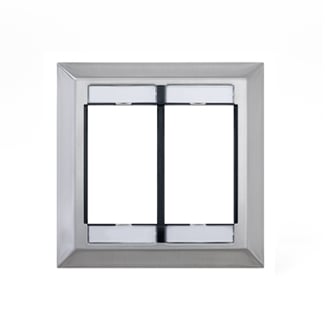 Dual Gang MOS Wallplate with ID Windows, Stainless Steel