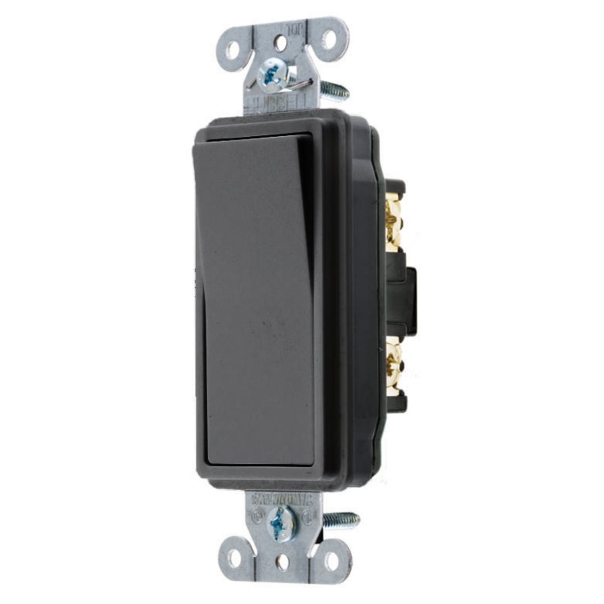 Switches and Lighting Control, Decorator Switch, Specification Grade, Single Pole, 20A 120/277V AC, Back and Side Wired, Black