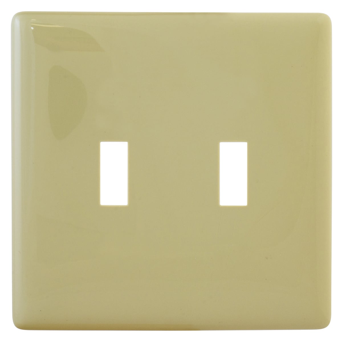Wallplates and Box Covers, Wallplates, Thermoplastic, 2-Gang, 2) Toggle Openings, Ivory