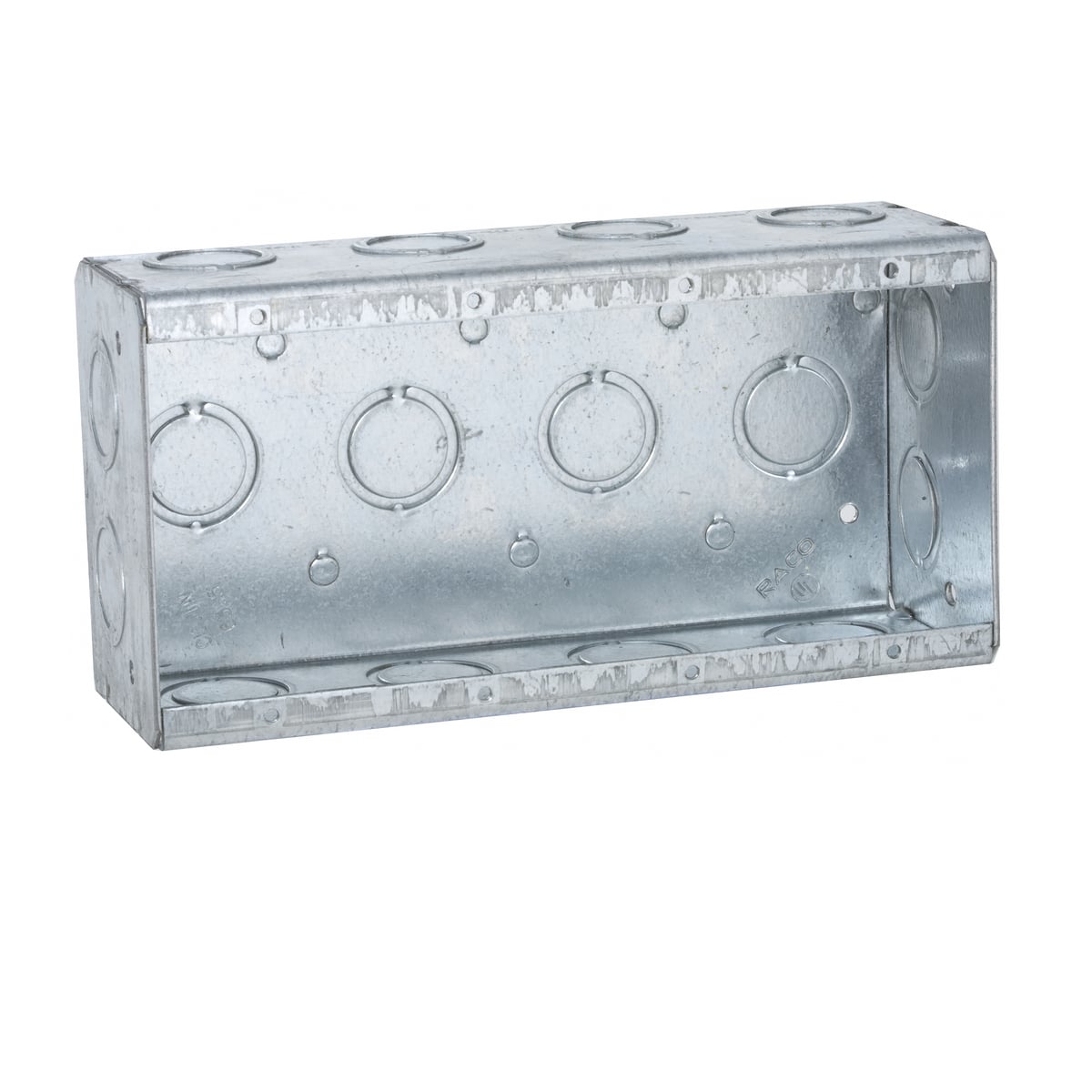 Masonry Bx., 2-1/2 In. Dp. Nongangable w/Conduit KO's, 4-Gang,7-13/32In. Wide