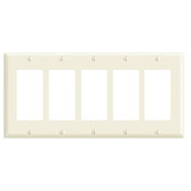 5-Gang Decora/GFCI Device Wallplate, Thermoset, Standard Size, Brown