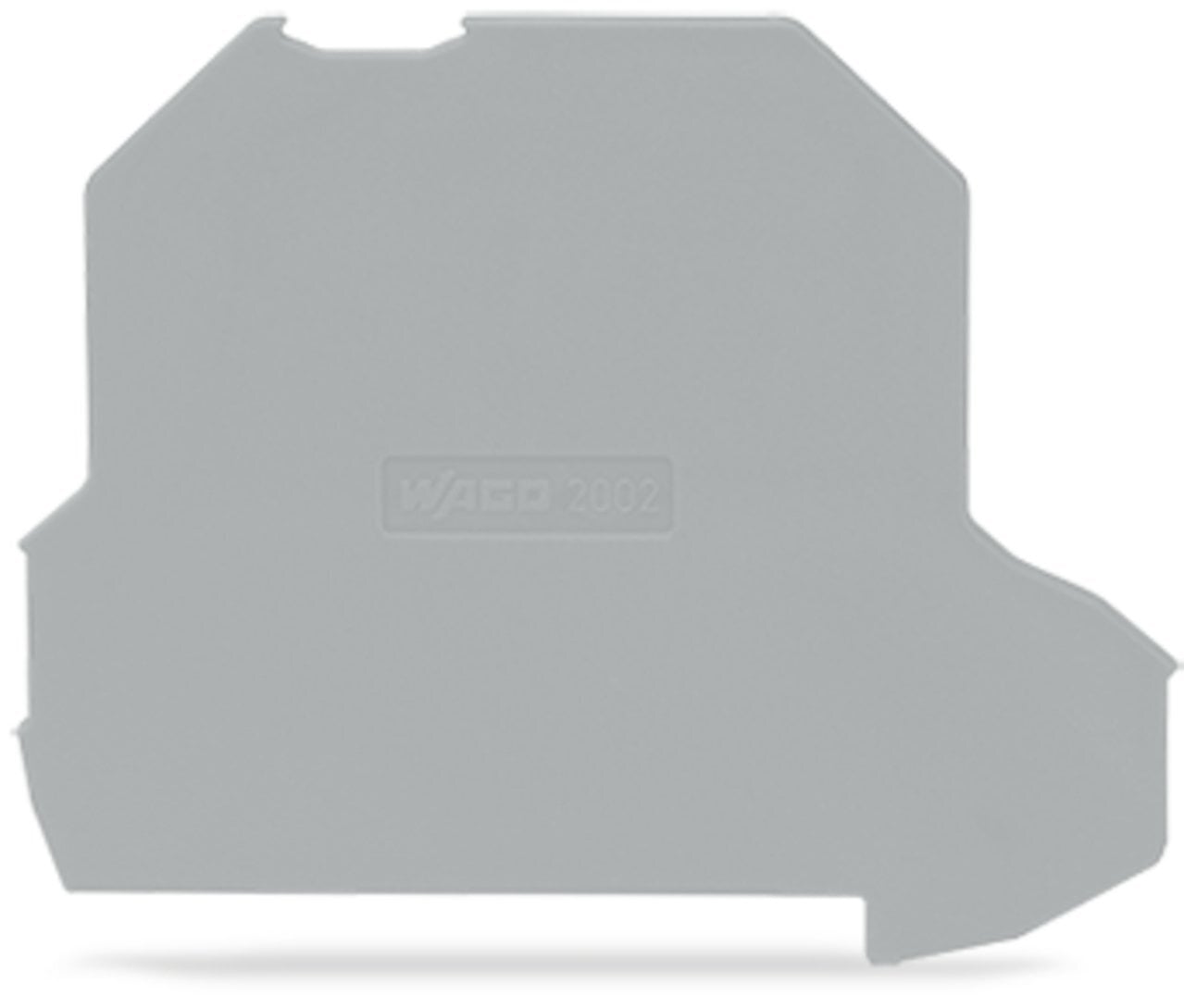 Separator plate; oversized upper deck; snap-fit type; 2 mm thick; gray