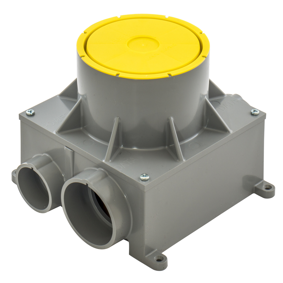 Concrete Floorboxes, Recessed, PVC Box, 4" CFBS1R4 Series, 5.00" Minimum Depth of Pour