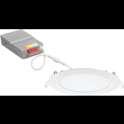 The Wafer LED Downlights with Switchable White technology provides high-quality light output and efficiency and features a switch for easy color temperature adjustment, while eliminating the need for recessed housings.