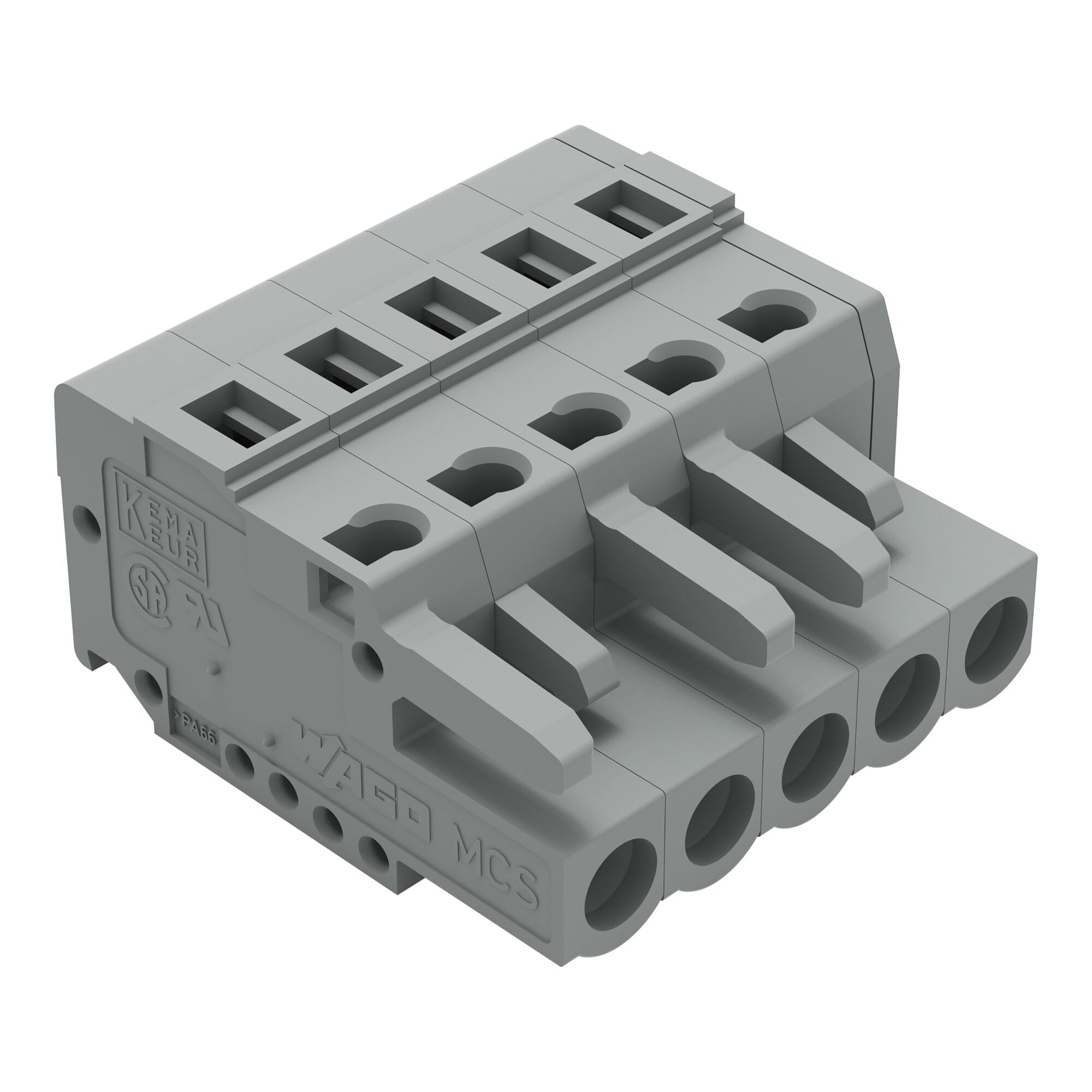 1-conductor female connector; CAGE CLAMP; 2.5 mm; Pin spacing 5 mm; 5-pole; 2,50 mm; gray