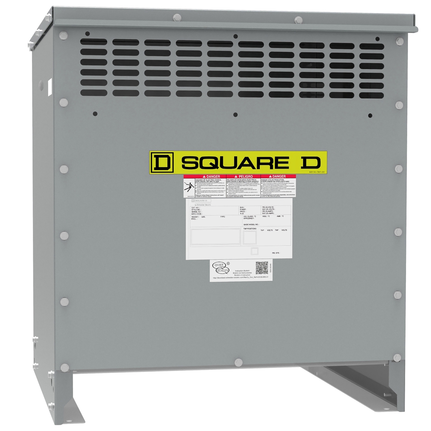 Transformer, dry type, DOE 2016, 30kVA, 3 phase, 480V delta primary, 240V delta secondary, 18M, 150C rise