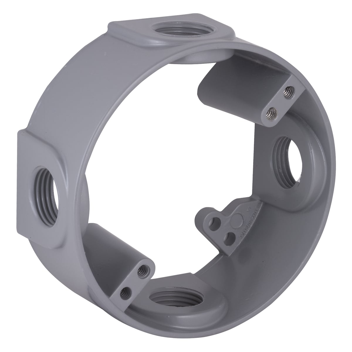 1-1/2 In. Deep - Gray Four Threaded Outlets - 4 In. RoundExtensionAdapter
