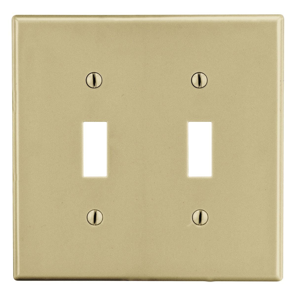 Wallplate, 2-Gang, 2) Toggle,  Ivory