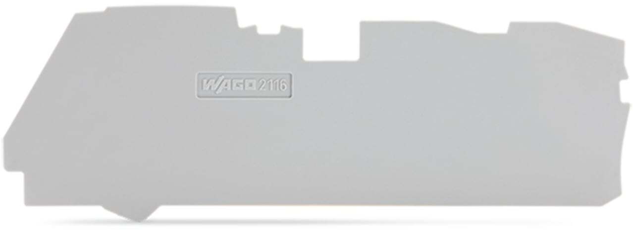 End and intermediate plate; 1 mm thick; for 3-conductor terminal blocks; gray