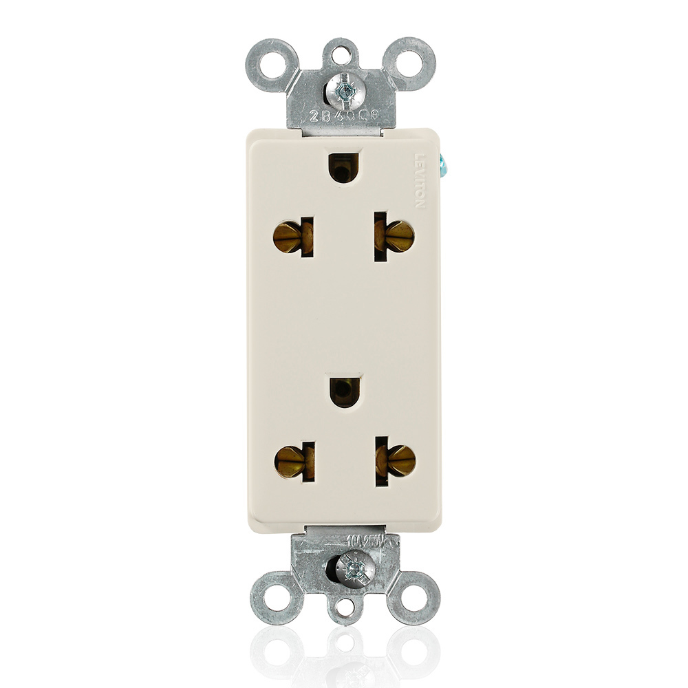 Decora Universal, Duplex Receptacle, 2 Pole 3-wire 15A-125/250V, Back And Side Wired, Light Almond